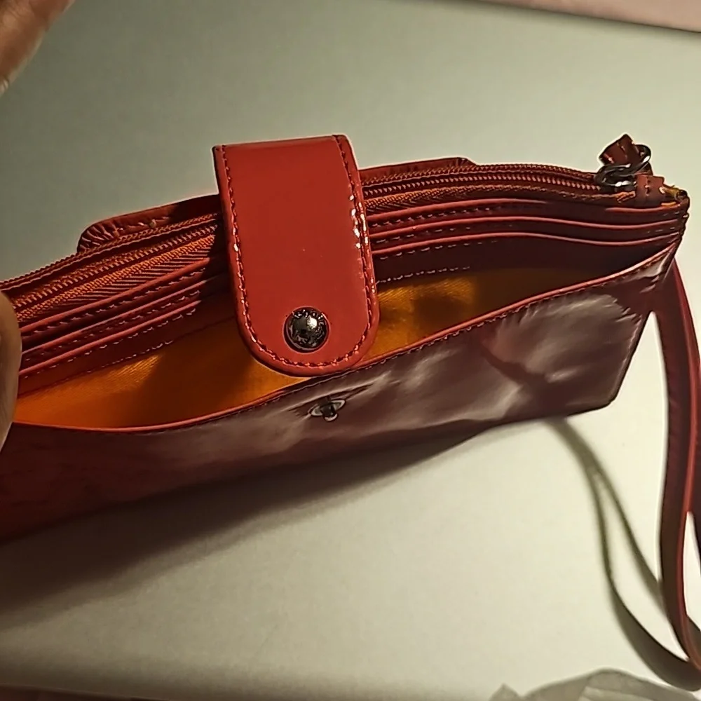 HOBO Patent Leather Wallet/Wristlet, Hot Pink, Zip Closure & Snap Closure - Picture 7 of 7
